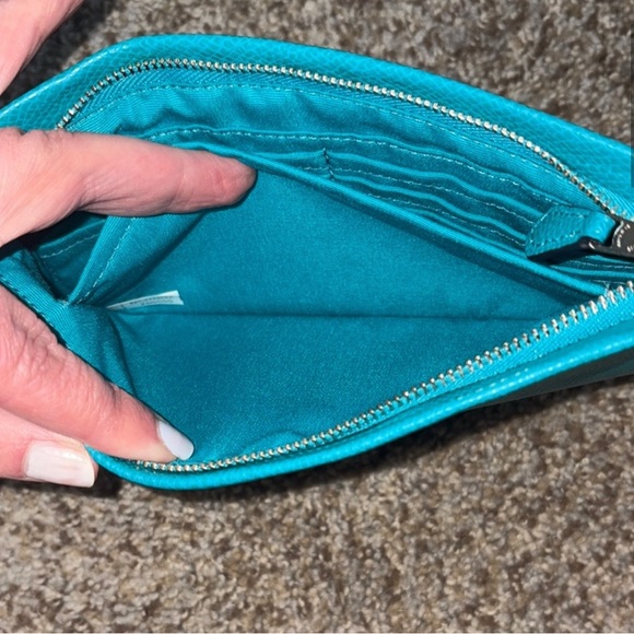 Coach Teal Wallet With Cherry Charm - Picture 5 of 12